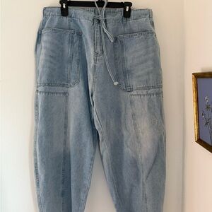 Light Blue Denim Jogger Pants